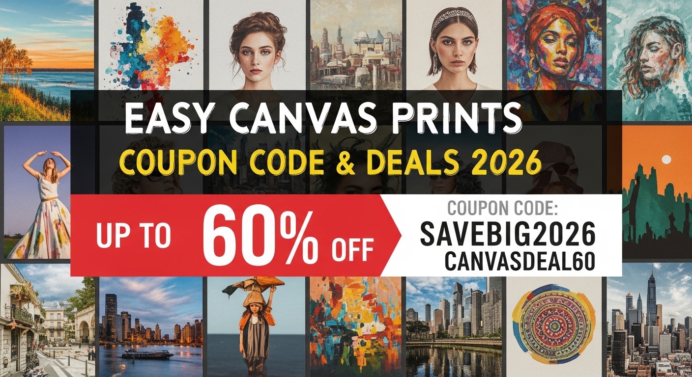 Easy Canvas Prints Coupon Code ILOVECANVAS50  | 60% Off + Free Shipping 2026